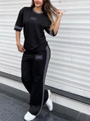 SpringSummer New Arrival Fashionable Trendy Multi-Color Casual Two-Piece Set With Short Sleeves